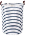 Best Sale Large Folding Drawstring Water Proof Round Cotton Linen Collapsible Laundry Storage Basket With Confortable Handle