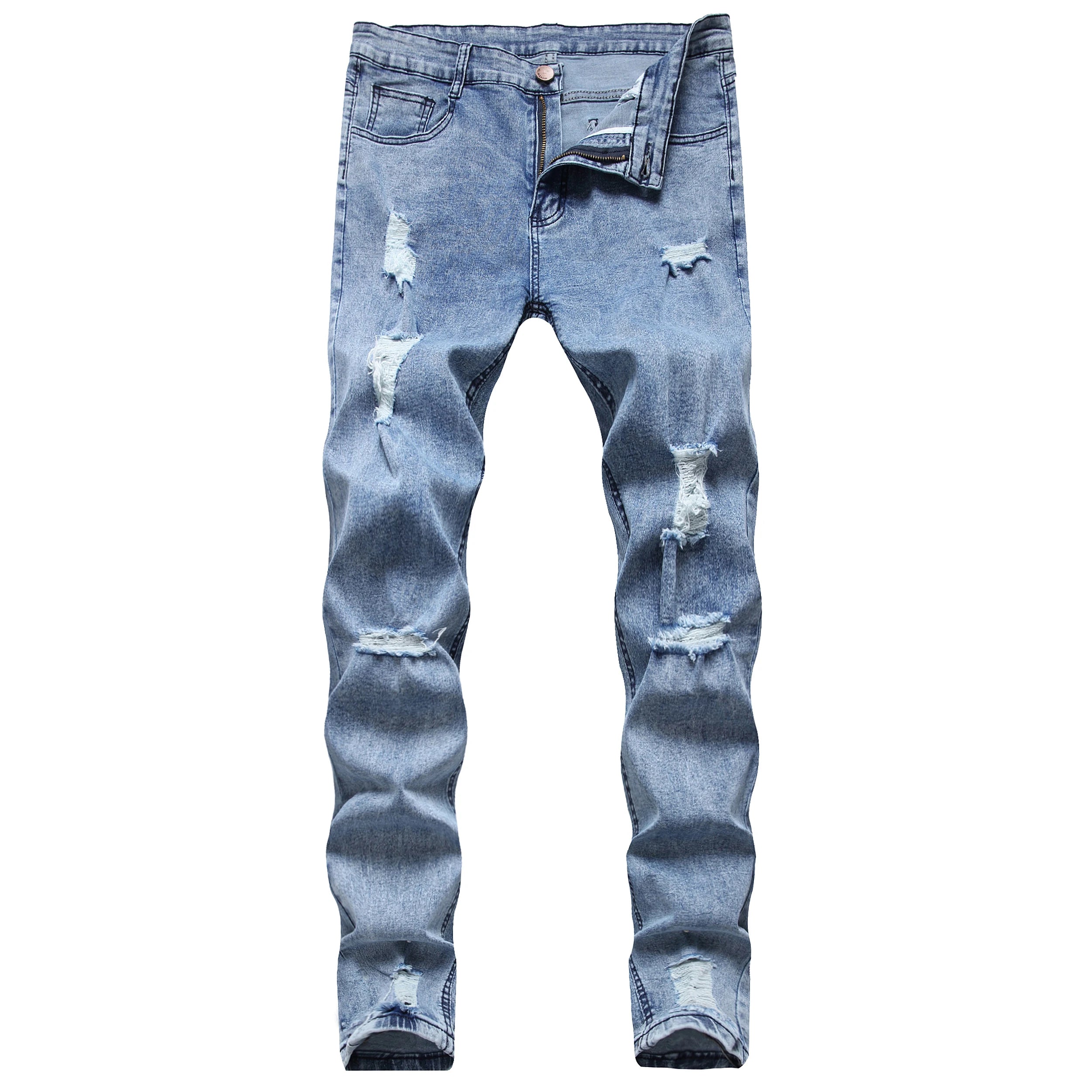 Lidong Custom Unisex Jeans Pants New Style High Street Mid Straight Cut Factory Wholesale Print Customized Men's Fashion China