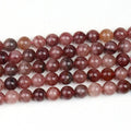 Natural Round Polished Lepidocrocite Red Berry Quartz Stone Beads Red Bead for Jewelry Making 6mm 8mm 10mm