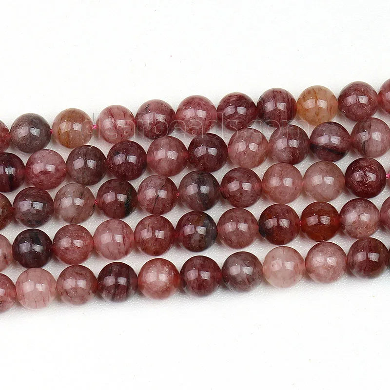 Natural Round Polished Lepidocrocite Red Berry Quartz Stone Beads Red Bead for Jewelry Making 6mm 8mm 10mm