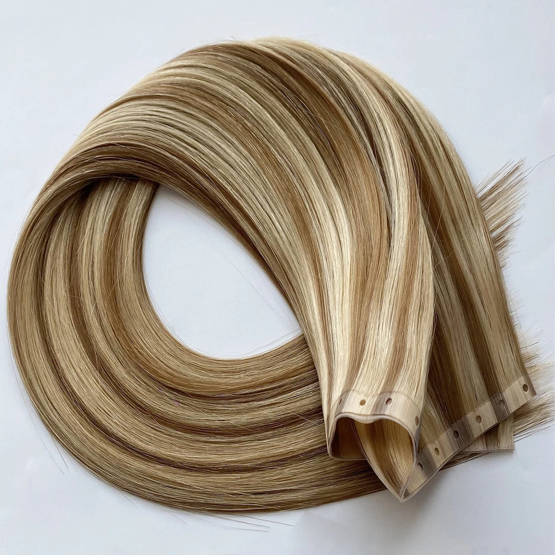 Seamless Xo Invisible Hole Weft New Design Twin Tab Hair Extensions Invisible Weft with Holes