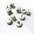 10mm Flat Porcelain Letter Beads Vertical Hole DIY Jewelry Making Components Ceramic Clay & Porcelain Beads