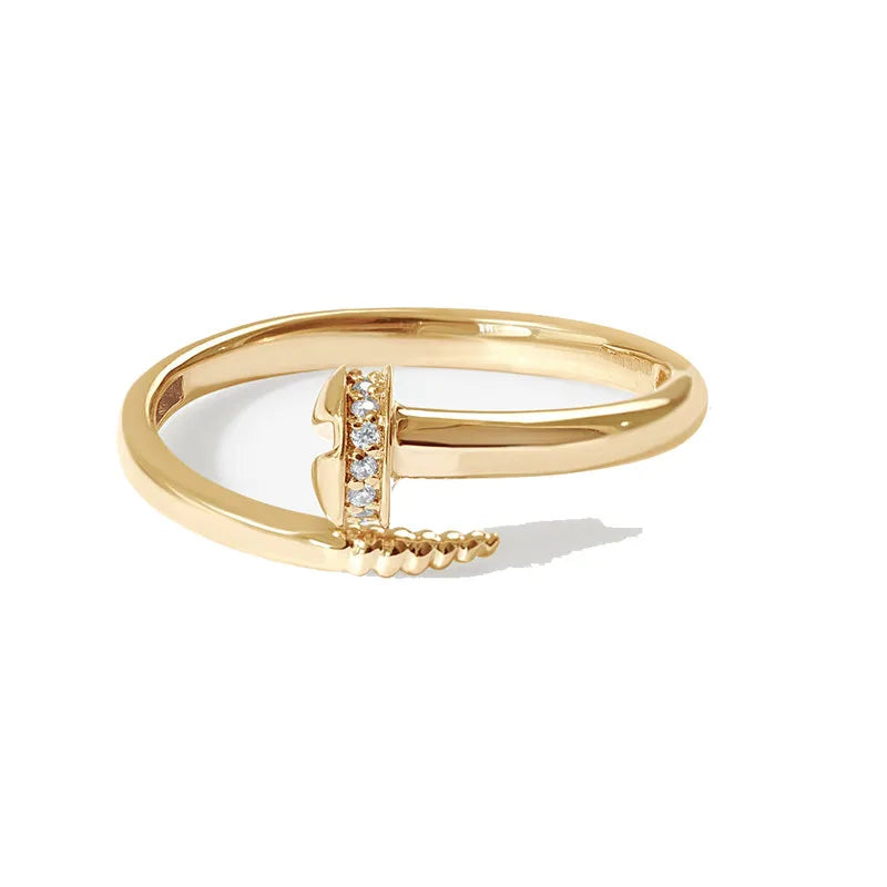 Laodun Hot Sales Fashion Ins Style Ring Simple Creative Geometric Sterling Silver CZ Diamond Thin S925 Rings Vermeil