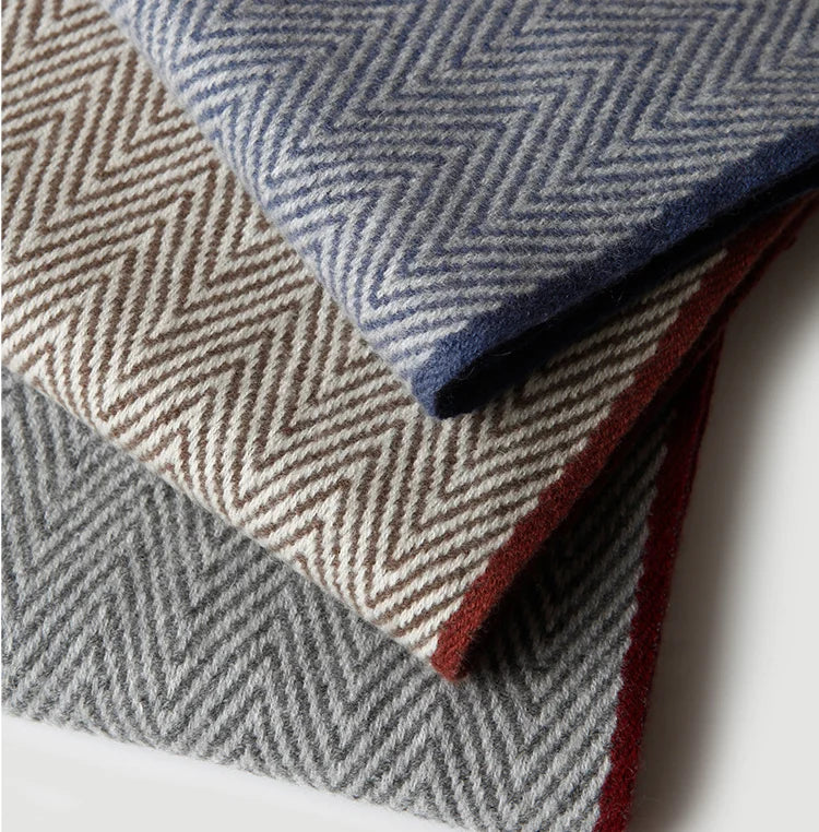 Herringbone Cashmere Winter Thermal Scarf Pashmina Shawl for Men and Women Long Large Soft Scarves