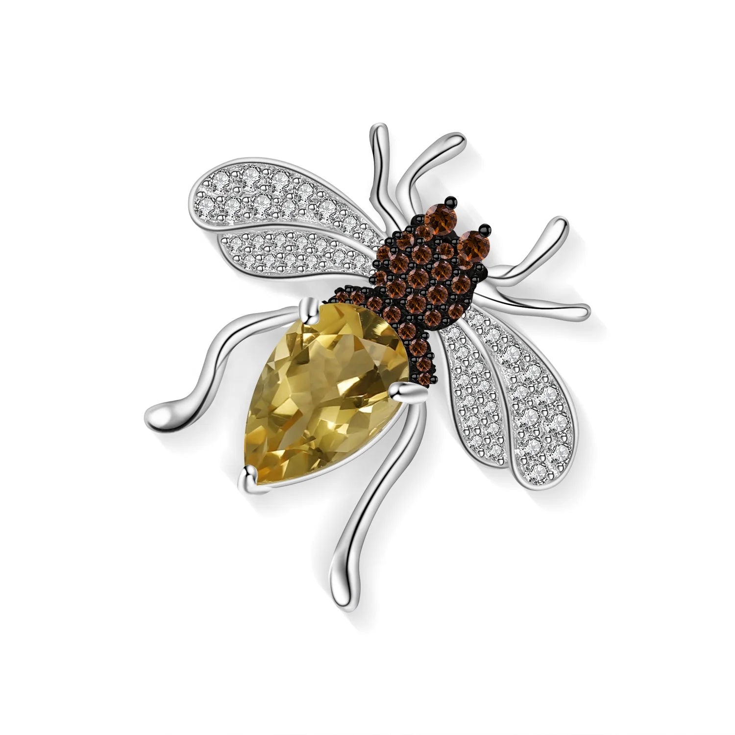 Abiding Citrine Animal Elegant Vintage Brooch Silver Brooch 925 Sterling Silver Brooch Jewelry