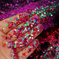 New Bulk Shaped Chameleon Glitter 1KG MOQ Holographic Color Shifting Nail & Hair Polish for Tumbler Crafts Packaging in Bags