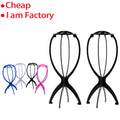 Colorful Ajustable Wig Stands Plastic Hat Display Wig Head Holders 18x36Cm Mannequin Head/Stand Portable Folding Wig Stand