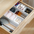 SHIMOYAMA 3-Size Versatile Bathroom and Vanity Stackable Jewelry Cutlery Organizer Kitchen Drawer Tray for Makeup Utensils