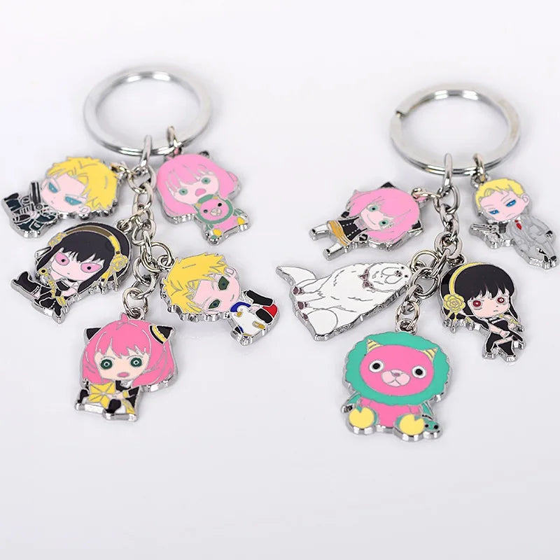 Cartoon Accessories Anya Twilight Yor Pendant Necklace Anime SPY FAMILY Metal Keychain