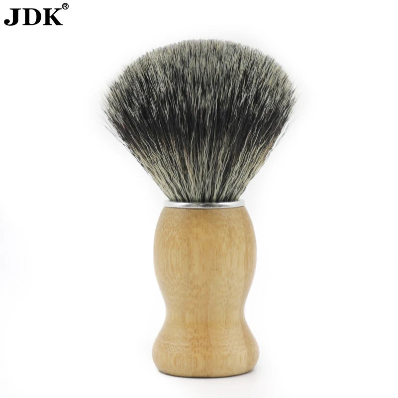 Men Custom logo Synthetic Barber Brush Beard Products Bamboo Wood Wholesale Moustache Shaving Brush