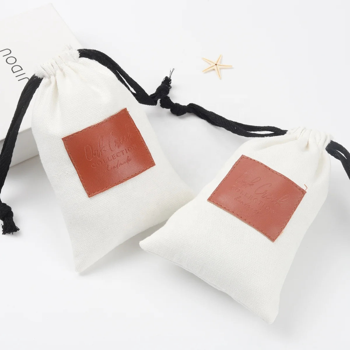 Luxury Brush Canvas Drawstring Gift Packaging Pouch Super Soft Cotton Canvas Jewelry Watch Bracelet Necklace Bag