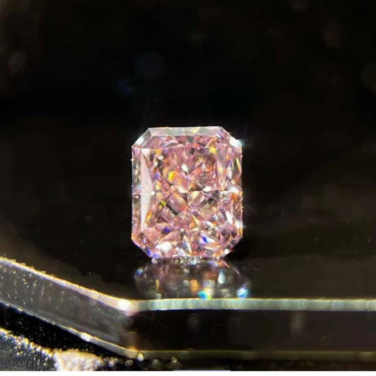 SGARIT Fine Jewelry Genuine Natural Real Diamond 0.186CT VVS Radiant Cut Pink Diamond Fancy Loose Diamond