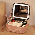 Household Compartmentalized Layout Customized Makeup Bag Waterproof Style Travel Makeup Bag with Led Mirror