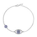 Dylam Religious Belief Protection Amulets Fine Jewelry S925 Silver Link Chain Evil 5A Cubic Zirconia Blue Eyes Jewelry Bracelet