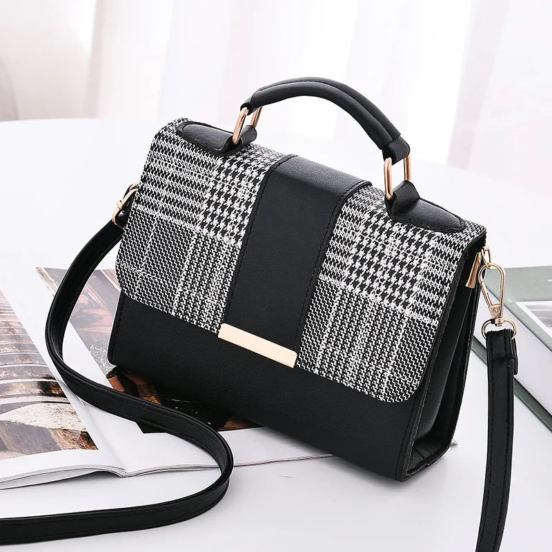 Minimalist Fashionable Girls' Small Square Handheld Shoulder Crossbody Bag Durable and Lightweight with Zipper Closure