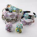 New Fashion European and American Baroque Sponge Exaggerated Diamond Bracelet Headband Set for Women Girls Hair Accessories