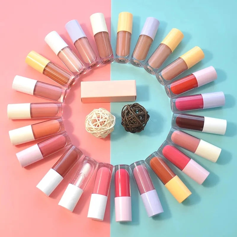 Wholesale Your Brand Waterproof Glossy Lip Gloss 64 Colors High Quality Vegetarian Glossy Lip Gloss