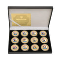 12 Designs Japanese Anime Cartoon Saint Seiya Action Gold Coins with Box Set for Collection and Kid New Year Christmas Gift
