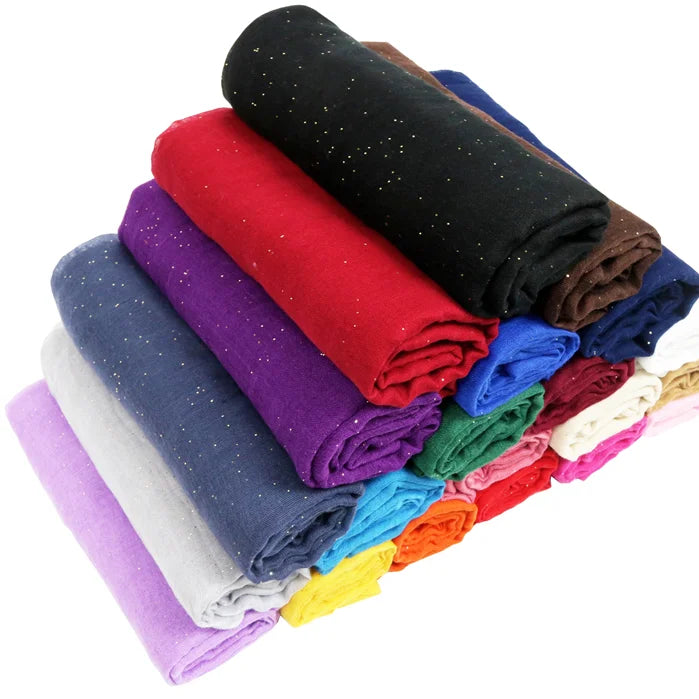 2026 Hot Selling Bali Yarn Cotton and Linen Scarf Female Sprinkled Gold Bronzing Scarf Shawl Muslim  Chiffon Scarf