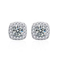 Luxury Jewelry S925 Sterling Silver Cut 0.5ct Moissanite Square Stud Earrings for Women