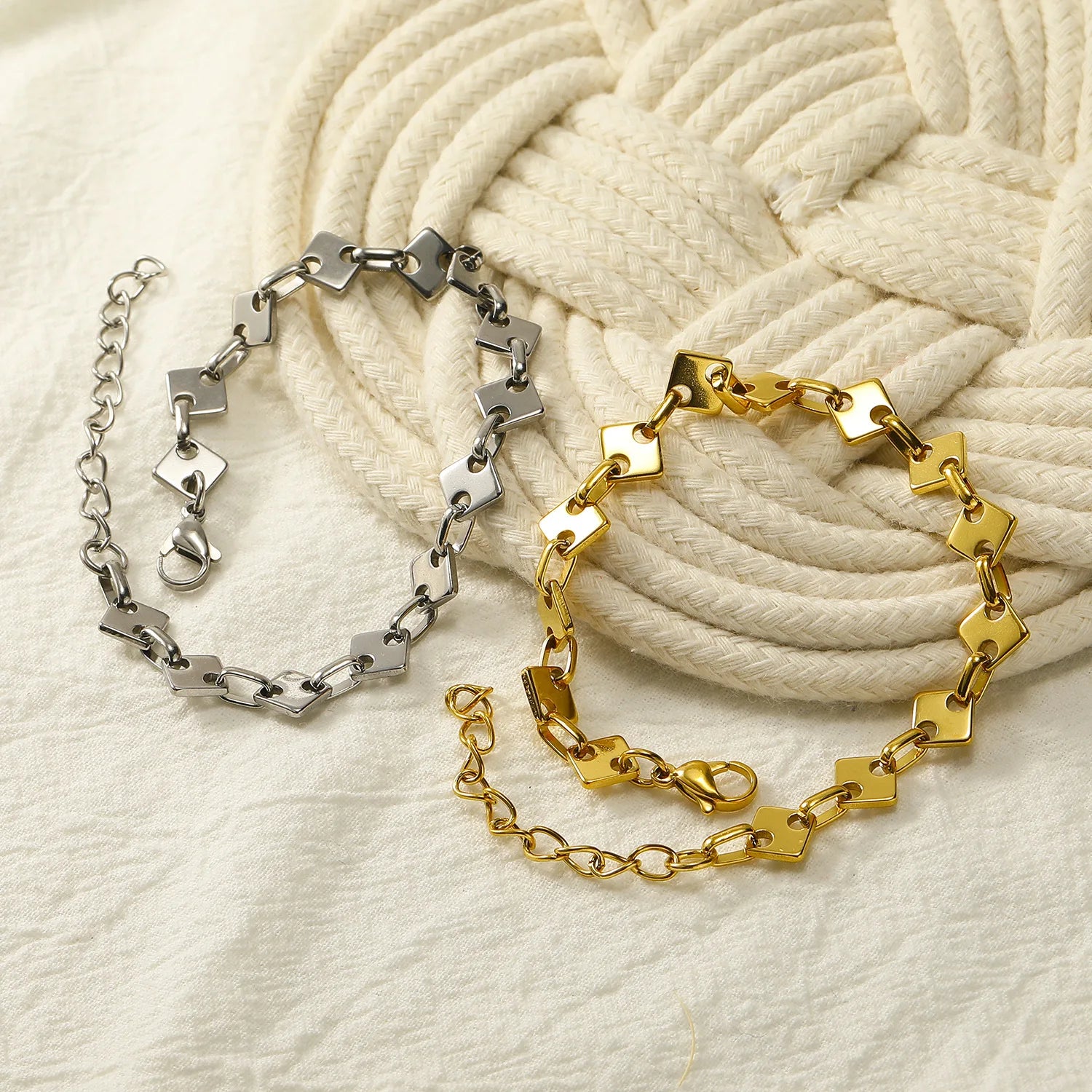 Hot-selling Stainless Steel Personalized Trend Diamond Bracelet Ins Style High-grade Titanium Steel Couple Jewelry