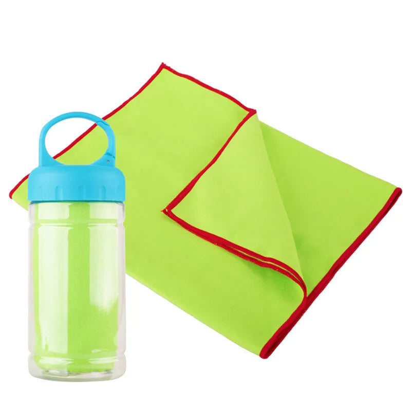 Custom Logo Mini Microfiber Sports Gym Towel Quick Dry & Absorbent with Bottle Packing Colorful