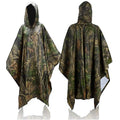 Waterproof Oxford Polyester Rain Poncho Foldable Custom Printed Hooded Camouflage Raincoat for Outdoor Camping