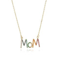 New Mother's Day Classic Style Necklace with MAMA MOM Charm Pendant Micro Pave CZ and Copper Link Chain Jewelry Gift