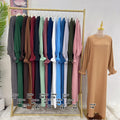 Islamic Prayer Solid Color Dress Long Abaya Dress