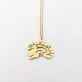 18K Gold Brain Necklace Mental Health Therapy Neuroscience Stainless Steel Necklace Jewelry Science Jewelry for Brain Gifts