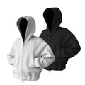 Unisex Heavyweight Cotton Pullover Boxy Fit Custom Blank Oversized Hooded Double Layer Embroidered No String Autumn Plain Dyed