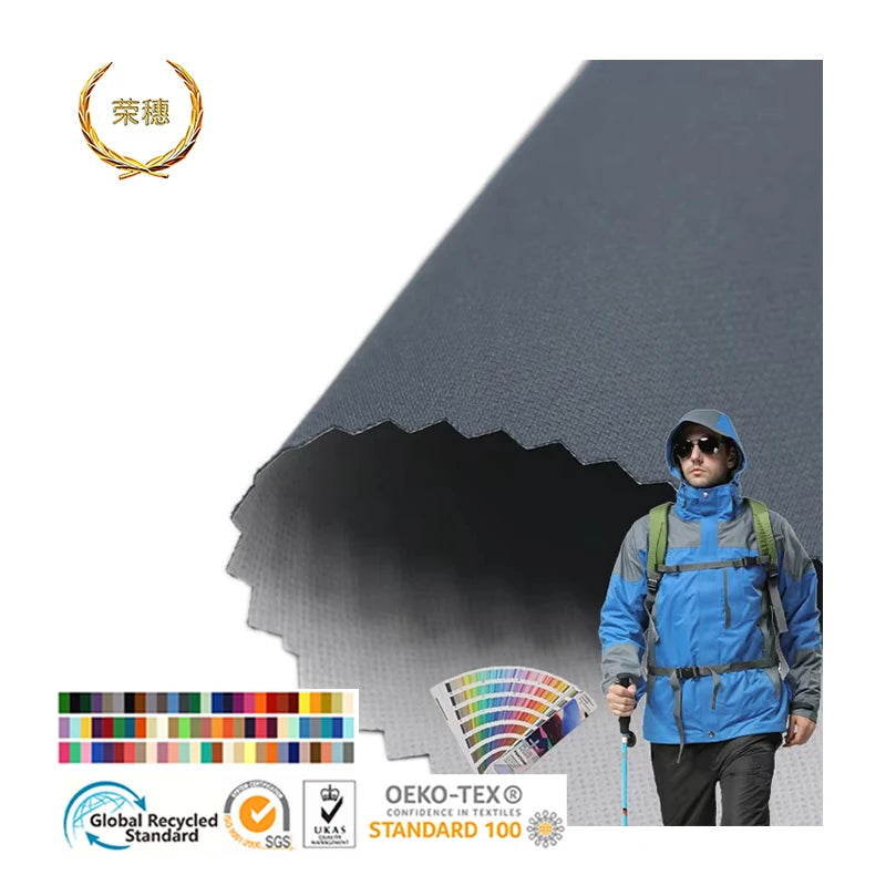 Factory Direct Sale Wholesale Oxford Fabric Bonded Tpu Waterproof White Film Nylon Spandex Pul Down Jacket Fabric
