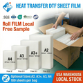 JINLONG DTF Transfer Sheets 13x19 Glossy DTF Film Heat Transfer Paper Film DTF A4 Sheets for Inkjet Printers