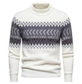 Custom Logo Round Neck Knitted Men's Sweaters Pullover Oversized Pattern Knit Sweater Men Tops