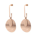 Custom Carving Big Geometric Statement Rose Gold Plated Metal Drop 316 Stainless Steel Trendy Earrings Jewelry Accessories Gift