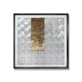 JZ Hotel Decor Framed Mixed Media Art Abstract Geometric Wall Art 3D Mosaic House Painting