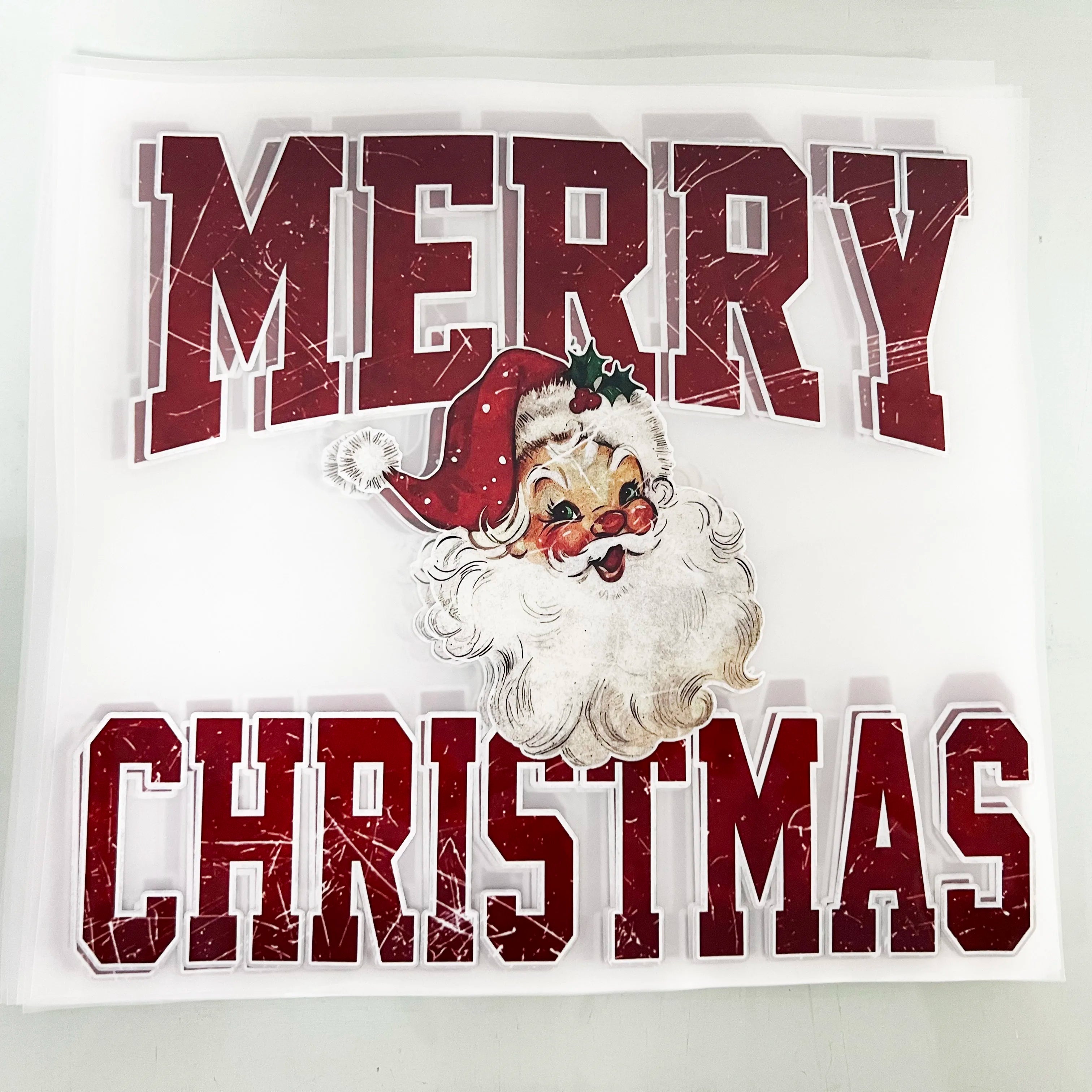 Low Price Custom Merry Christmas Designs Offset Transfer Prints Iron on Stickers DTF Screen Print Heat Transfers logo for Tshirt