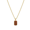 Fatingna Fashionable Versatile Black Stainless Steel Necklace Square Shell Collar Chain Personalized Vintage Gold Link Buddhism