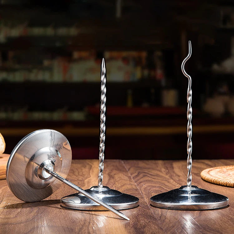 Straight Stainless Steel Metal Paper Memo Holder Rod Fork Paper Card Note Fork Check Holder for Bar Restaurant