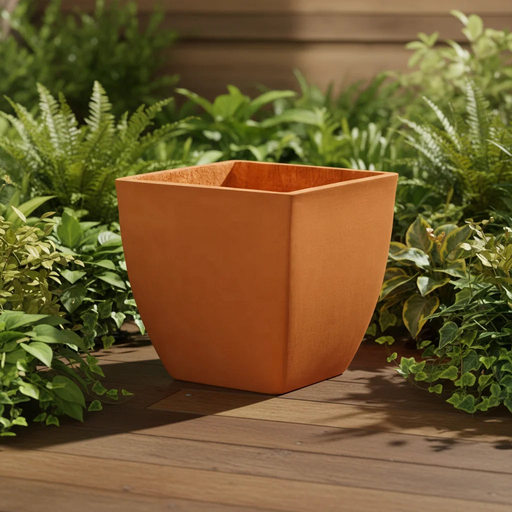 Modern Minimalist Trapezoid Planter New Indoor/Outdoor Fiber Clay Flower Pot Powder Coating for Home Decor Planting Boxes