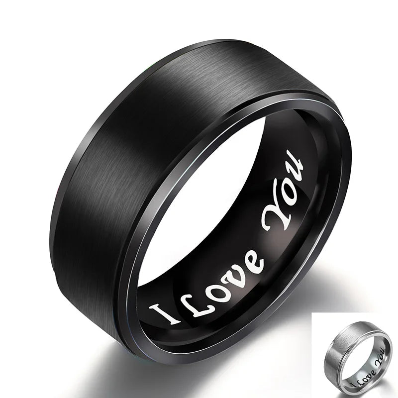Factory Wholesale Hot Sale 8mm I Love You Creative Rings Jewelry Ring Valentine's Day Personalized Gift for Girlfriend