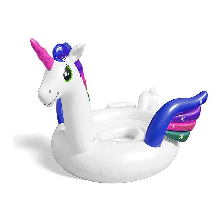Waterhan Large Portable 6 Person Custom Amusement Party Island Inflatable Rider Unicorn Flamingo Animal Pool Float PVC Water