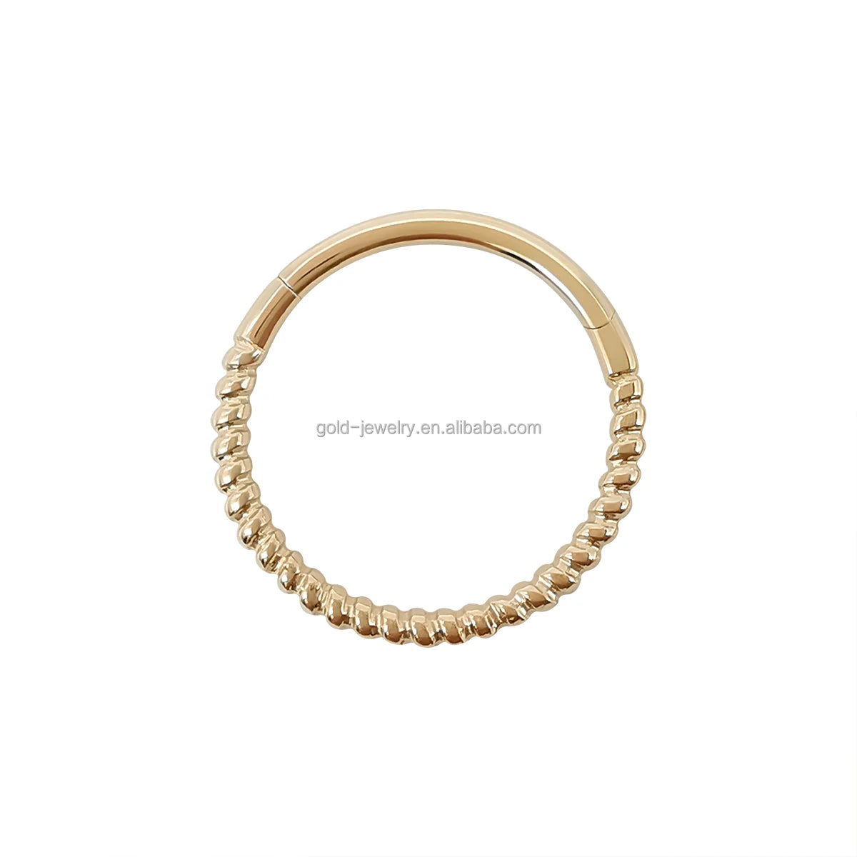 Simple Design AU585 14k Solid Yellow Gold Hoop Nose Rings Body Jewelry Fine Jewelry Wholesale Hot Selling