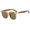 QB2299 Fashion Oversized Square Sunglasses Women Men Reto Imitated-Wood Legs Eyewear Driving Shades