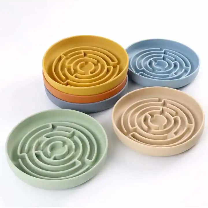 Anti-Choking Slow Feed Dog Bowl - 2 in 1 Portable Pet Feeder for Food & Water Outdoor Travel Use