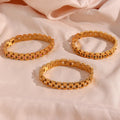 Delicate Wholesale Custom Non Tarnish 18K Gold Plated Stainless Steel Bracelet Watch Strap Crystal Bracelet for Women Jewelry