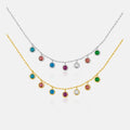 FUAMAY Dainty 925 Sterling Silver Pendant Necklace 18K Gold Plated Simple Rainbow Necklace for Girls
