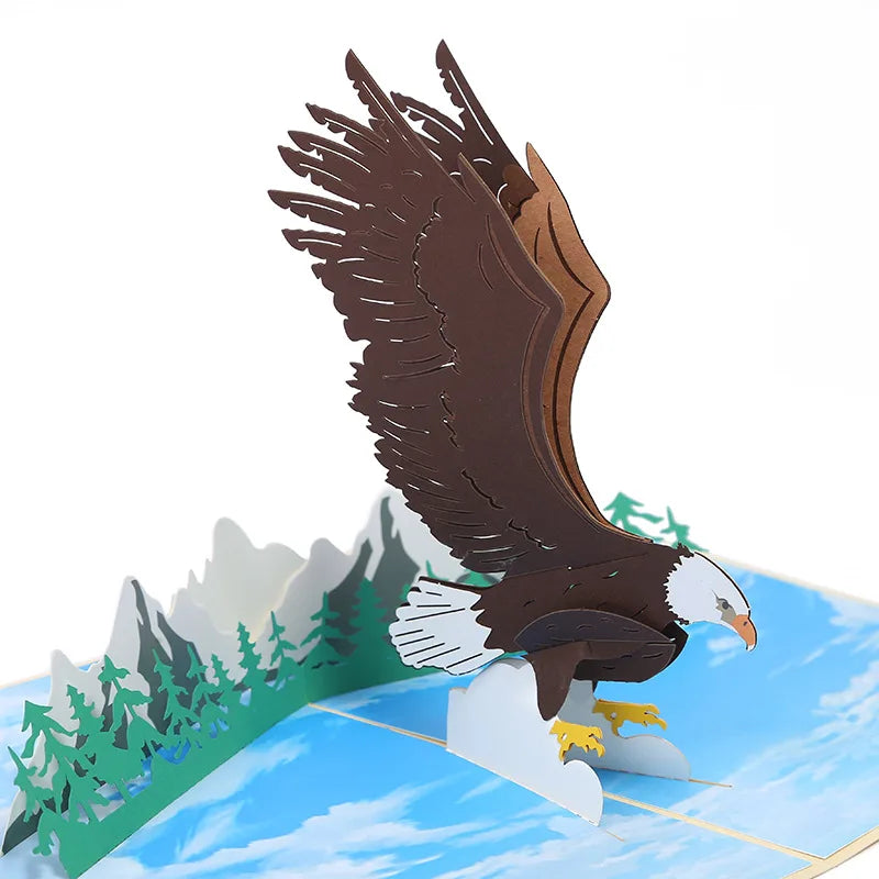 Teacher's Day 3D Animal Card Festival Universal Creative Gift Dapeng Wings Paper Carving Pop up Card