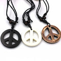 Retro Peace Charm Necklace Adjustable Pendant Round Necklace Peace Sign Necklace Hippie for Women Man