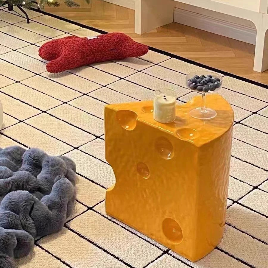 Trendy Home Creative Resin Cheese Stool for Living Room Sofa Ornament Decoration